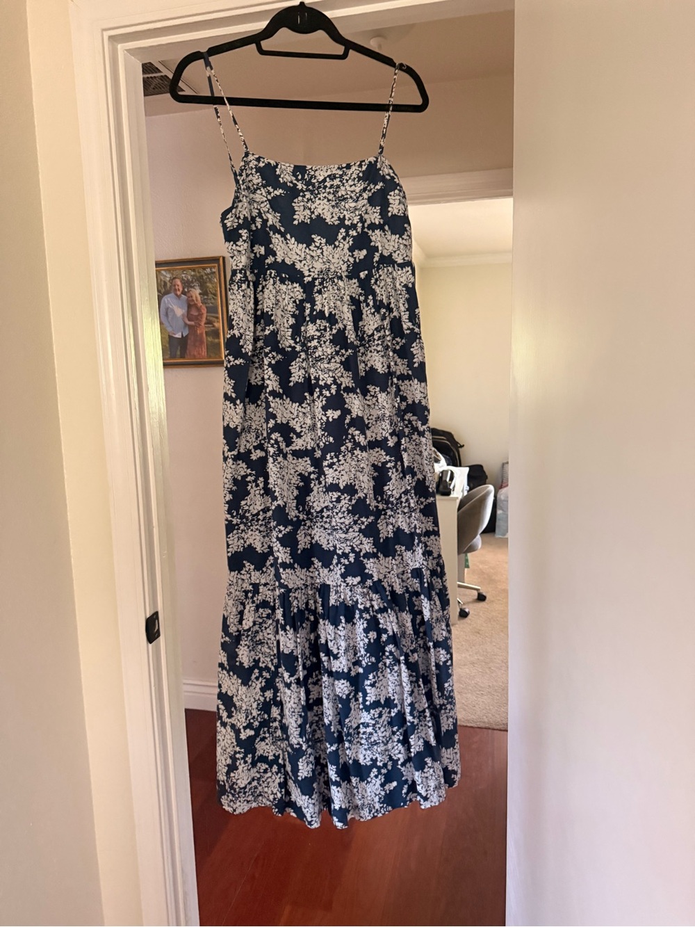 Abercrombie & Fitch Navy and White Floral Maxi Dress